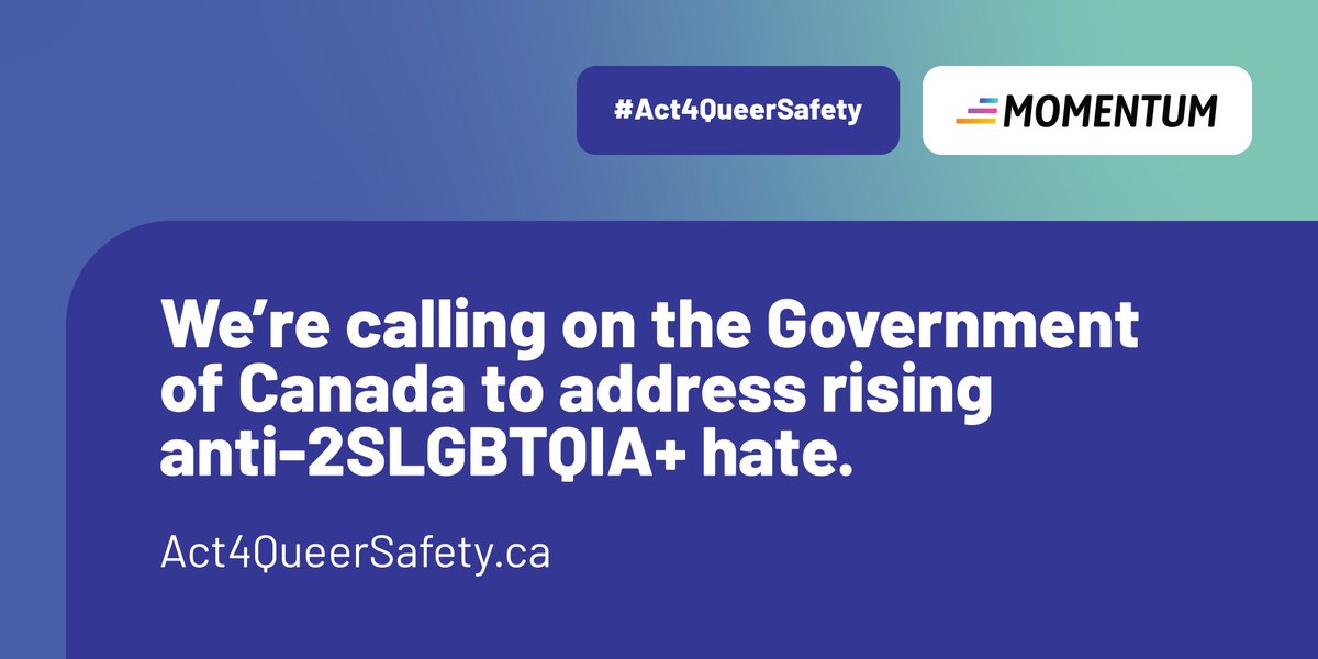 cdnwomenfdn's tweet photo. We must tackle the rise in anti-2SLGBTQIA+ hate. We need the Government of Canada to stand and act in the face of this hate-motivated violence. Join @queermomentum's campaign and call on the federal government to #Act4QueerSafety.

Learn more >> https://t.co/op64FiInj5 https://t.co/68UVUwHML8