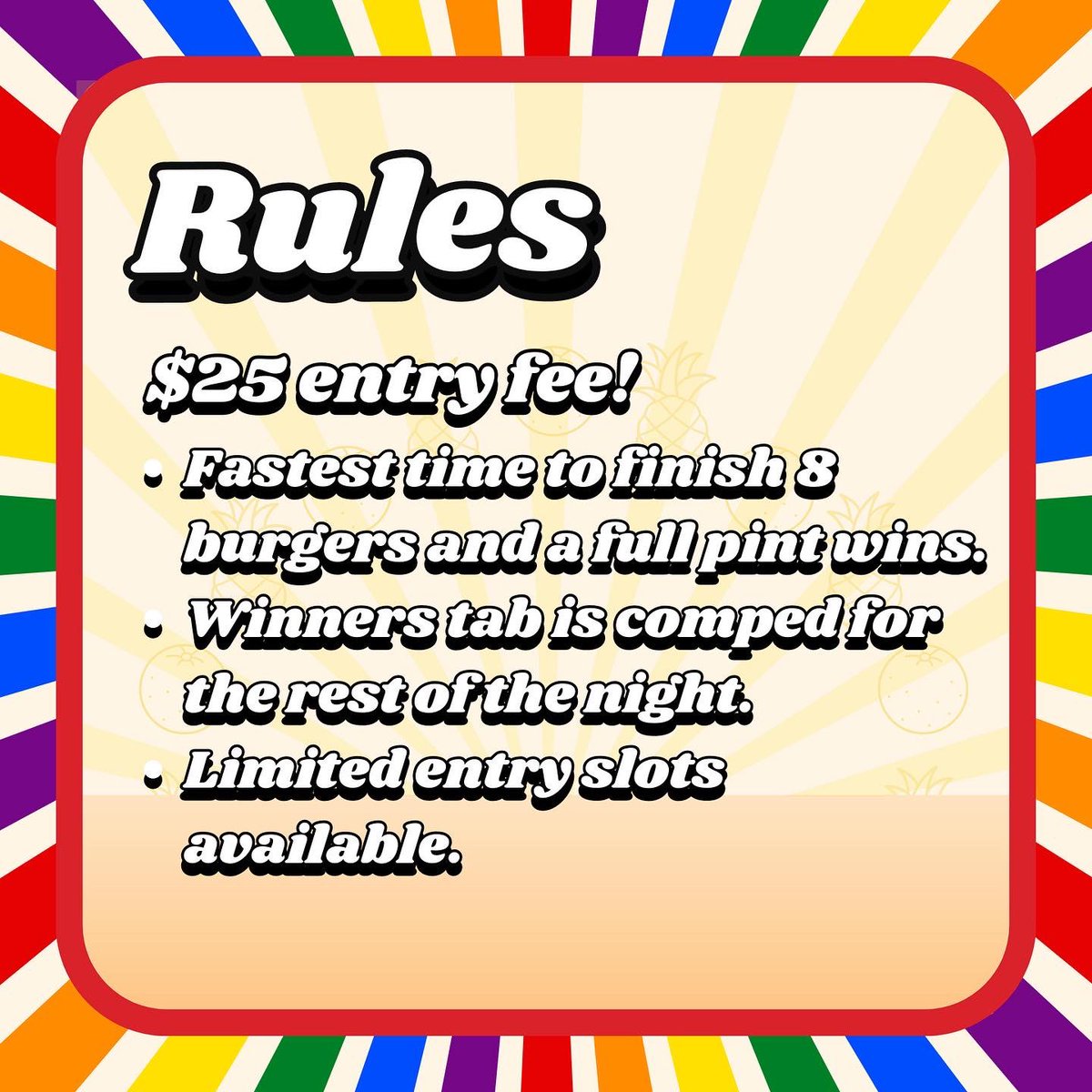 Come hungry for our special "Burger and Beer challenge" at Bronx Brewery -East Village! Eat like a Lion and get your tab covered for the rest of the night by being the first one to make it to eight burgers! 25$ entry fee. #bronxbrewery #pridemonth #pride #nycpride #rugby #igr