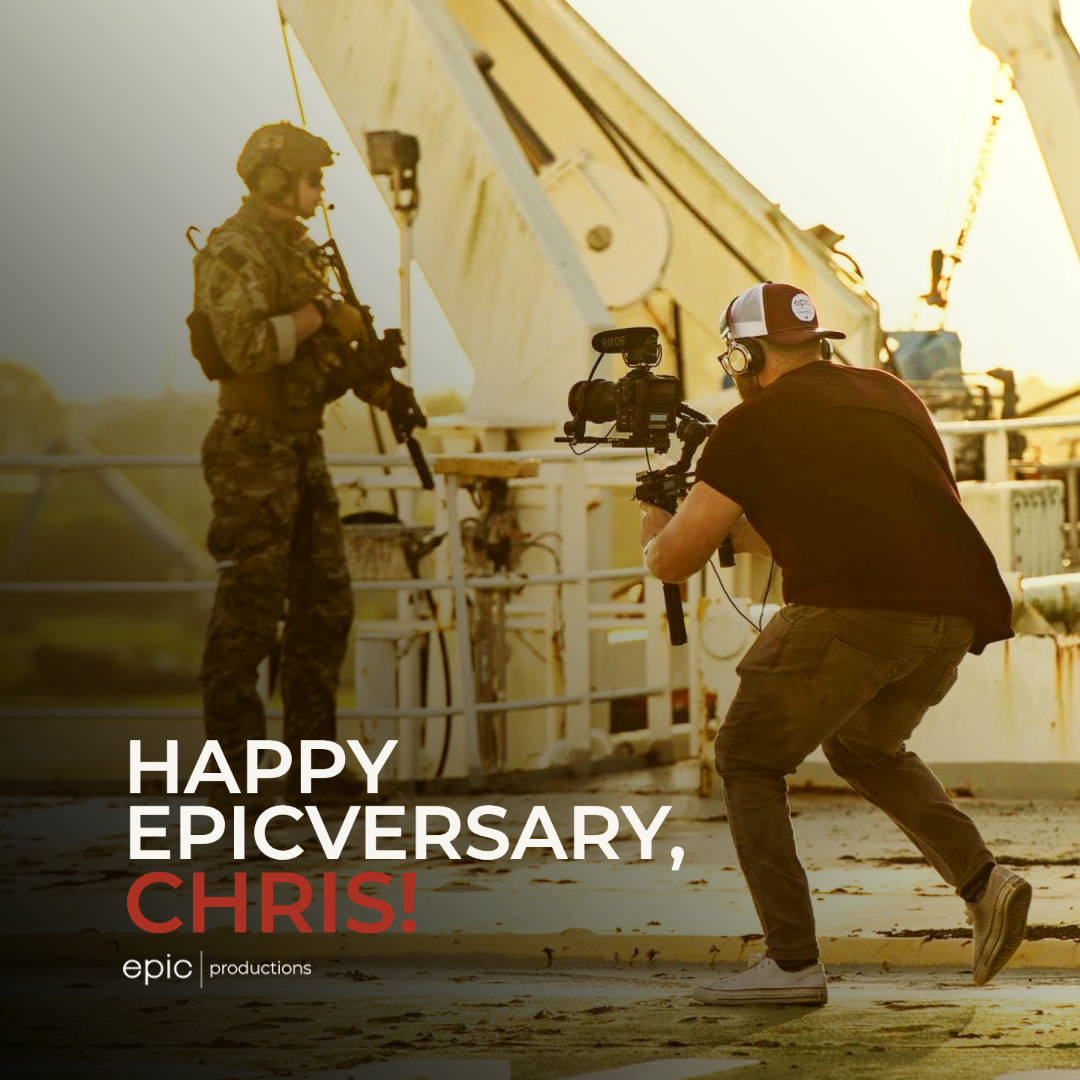 Happy 2 year Epicversary, Chris! 

We are so happy to have you as a part of the Epic team. Behind the scenes or in the office, you always know how to capture the moment 💯 🎥

Thank you for all your hard work and dedication, Chris! 

#EpicProductions #Epicversary #BTS