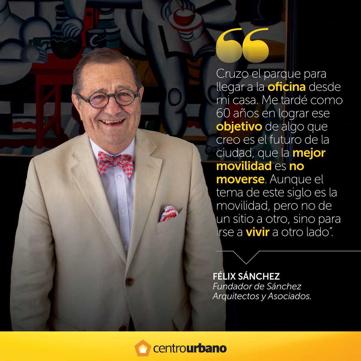 🎙️| La mejor movilidad es no moverse: <a href="/F_pesci/">Félix E Sánchez A</a> 

No te pierdas la entrevista completa con el reconocido arquitecto Félix Sánchez, en donde compartió su visión a acerca de las prioridades a considerar de cara al futuro de las ciudades. 

🎥👉🏼 youtu.be/cfDAJwjBGQ0