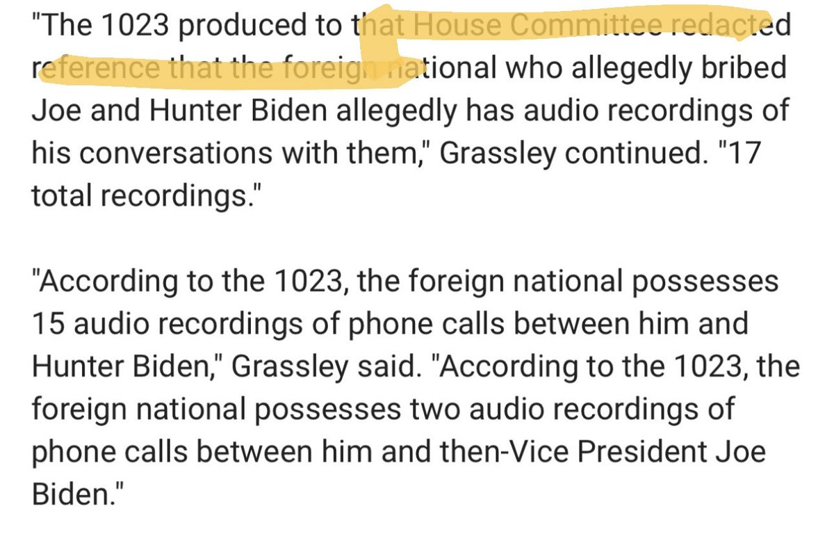 People are missing something big in this Senator Grassley bombshell The reference to the 17 audio recordings was *redacted* when shown to House members Some people in the FBI are about to be in big trouble w/House Republicans They just got caught hiding evidence