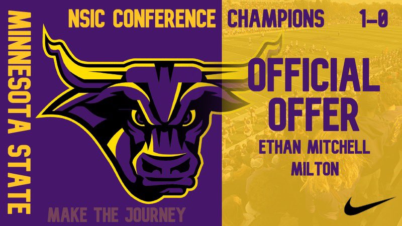 Ethan Mitchell (@ethan21mitchell) on Twitter photo Blessed to receive an offer to Minnesota State! @CoachSchmiesing <a href="/CoachHenning75/">Chad Henning</a> <a href="/MJ_NFLDraft/">Mark Johnson</a> #AGTG Blessed to receive an offer to Minnesota State! @CoachSchmiesing <a href="/CoachHenning75/">Chad Henning</a> <a href="/MJ_NFLDraft/">Mark Johnson</a> #AGTG