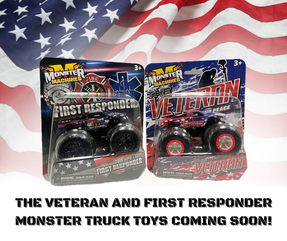 Get ready to unleash the power of adrenaline with our upcoming First Responder and The Veteran monster truck toys. Available soon for pre-sale. Keep your eyes open this week 👀

#MonsterTruckMadness #ComingSoon #PreSale #MonsterTruck #MonsterTrucks #MonsterJam