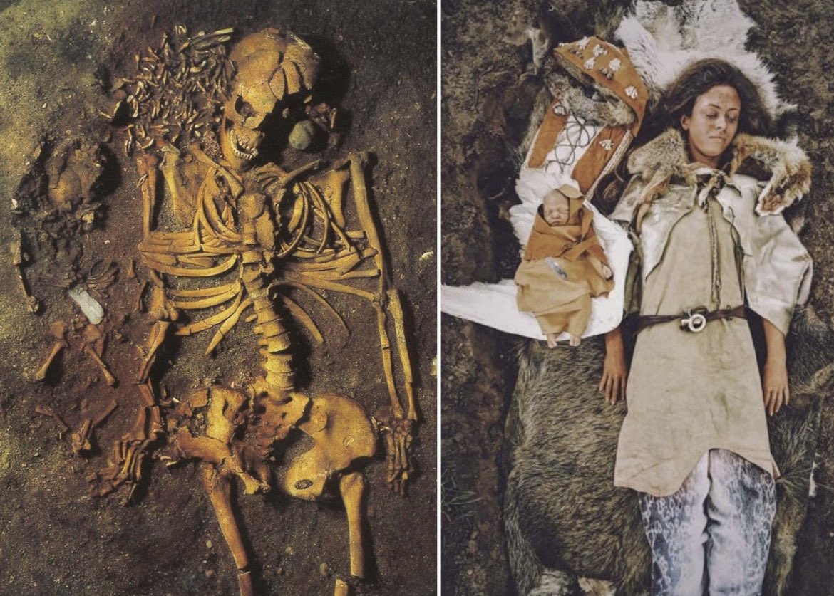 historyinmemes's tweet image. A 7000-6000 year old burial of a young woman (aged around 20 when she died) and her newborn baby was found in Vedbaek, Denmark. This grave tells a tragic but curious story of a young woman and her newborn baby. The woman, who is thought to have been 20 years old at the time of