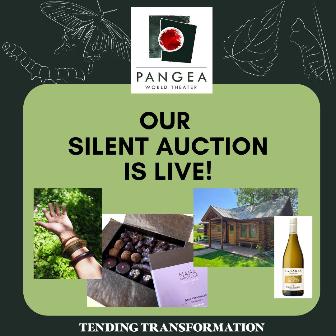 Our silent auction is live! Each gift was donated by local and national businesses and artists — ranging from some gorgeous pieces of jewelry, to handmade blankets and original paintings, to a dinner with our own Artistic Directors! Bid today at bit.ly/PangeaSilentAu…