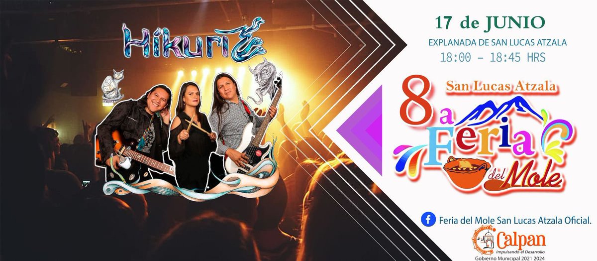 hikuri_blues's tweet photo. Amigas y amigos del blues estamos contentos de participar el próximo sábado 17 de junio en la 8va. Feria del Mole en San Lucas Atzala allá nos vemos en punto de las 18 hrs #hikuri22aniversario #sanlucasatzala #calpan https://t.co/z3OROcg2MG