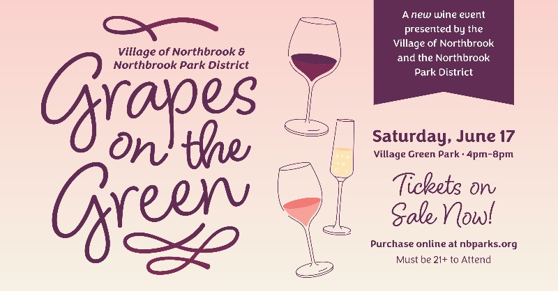 nb_parks's tweet photo. Tickets are going quickly for this Saturday's Grapes on the Green! Sample twelve, one-ounce sips of a wide range of varietals while enjoying the music at Village Green Park in #Northbrook. 🍇🍷