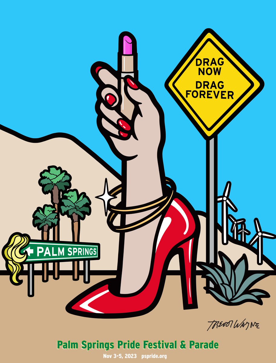 The official art by me for Palm Springs Pride 2023 is here!