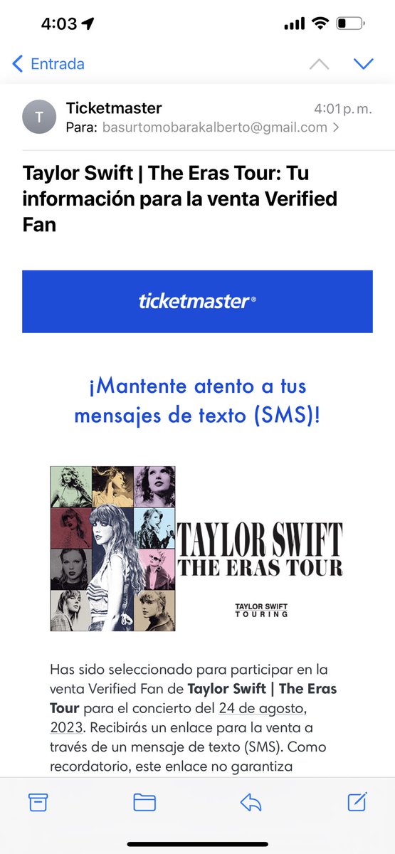 betomobasXXX's tweet photo. Yeiii tengo acceso como verified fan para el concierto de Taylor! Espero que todo salga bien y así cumpliremos uno de tus sueños amor! @eliezerlord13 https://t.co/5p2g3gTQsO