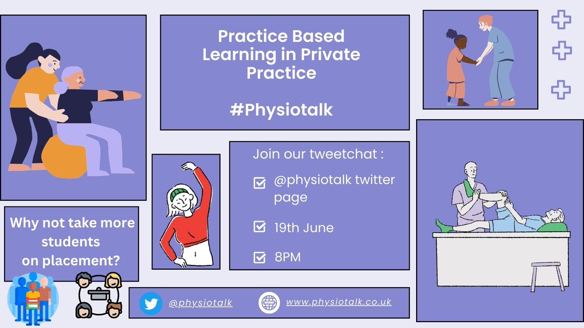 physiotalk (@physiotalk) on Twitter photo The next #physiotalk tweetchat on Monday is on Practice Based Learning in Private Practice hosted by <a href="/lo_physio/">Laura Partridge-Smith</a> with students <a href="/physio_muskan/">Muskan Khurana</a> and <a href="/PhysioMar/">Mar physio</a>
Join in at 8pm on Mon 19th Jun <a href="/physiofirst/">physiofirst</a> physiotalk.co.uk/2023/05/05/pra… The next #physiotalk tweetchat on Monday is on Practice Based Learning in Private Practice hosted by <a href="/lo_physio/">Laura Partridge-Smith</a> with students <a href="/physio_muskan/">Muskan Khurana</a> and <a href="/PhysioMar/">Mar physio</a>
Join in at 8pm on Mon 19th Jun <a href="/physiofirst/">physiofirst</a> physiotalk.co.uk/2023/05/05/pra…