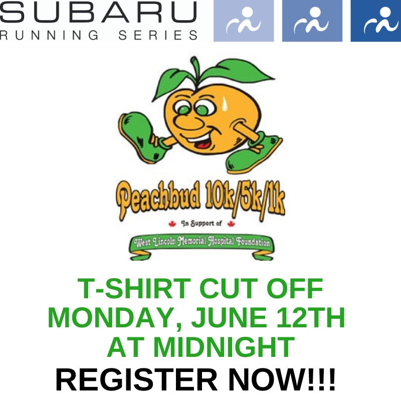 SubaruRunning's tweet image. T-shirt cutoff is Monday June 12th at midnight. Register now to get your awesome tech shirt from the race.