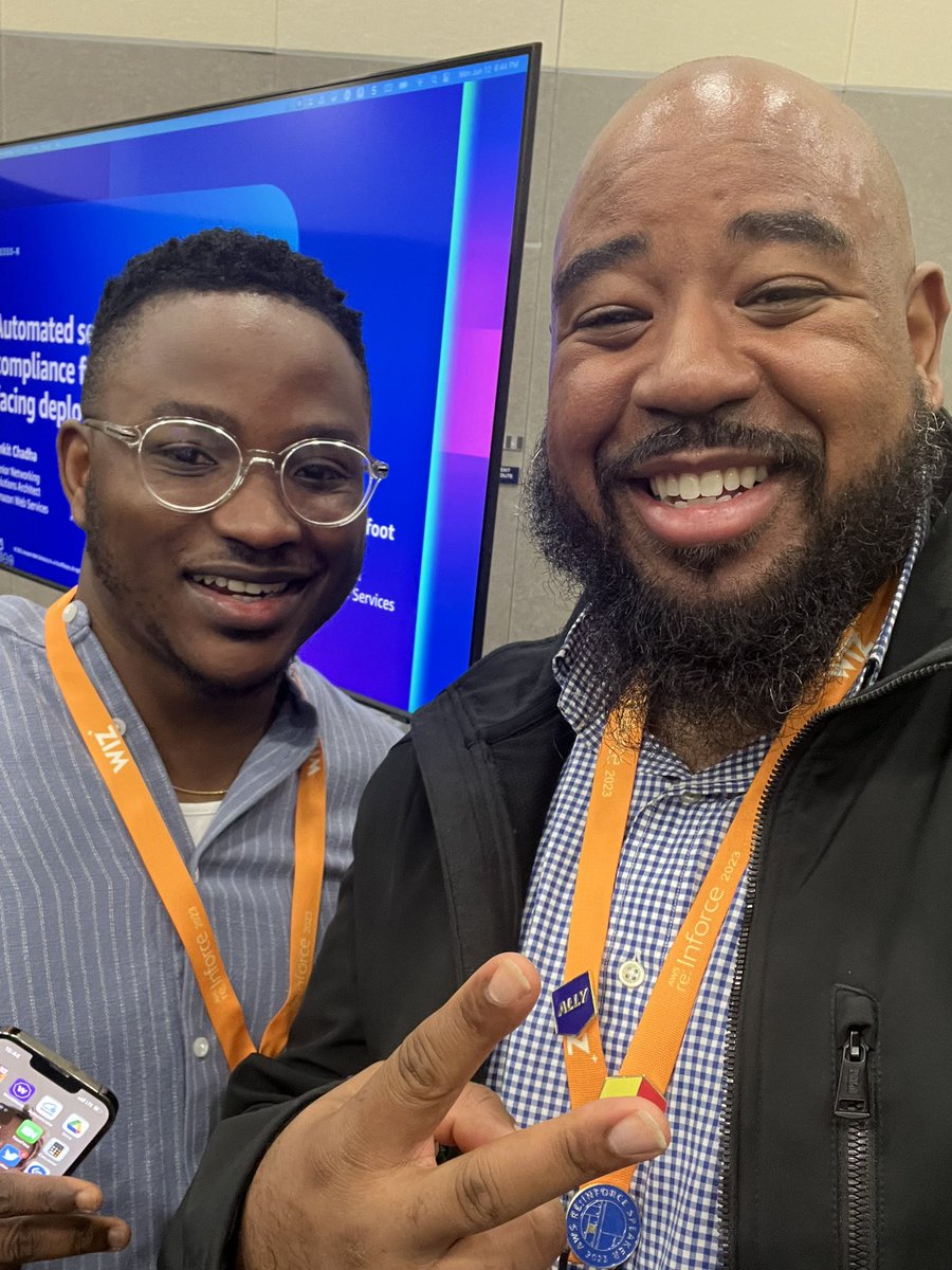 labeveryday's tweet image. Setting up for our re:Inforce session and met @tmlewiz. We had a great conversation about AWS and networking. 

He will be presenting “1AM339: Manage temporary access to your environment with IAM Identity Center” on Wednesday @ 8am.