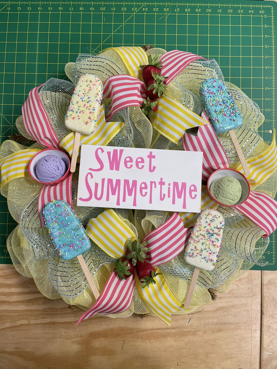 Winding down the last of the summer wreaths before baby watch. Interested text me at 704-361-7116