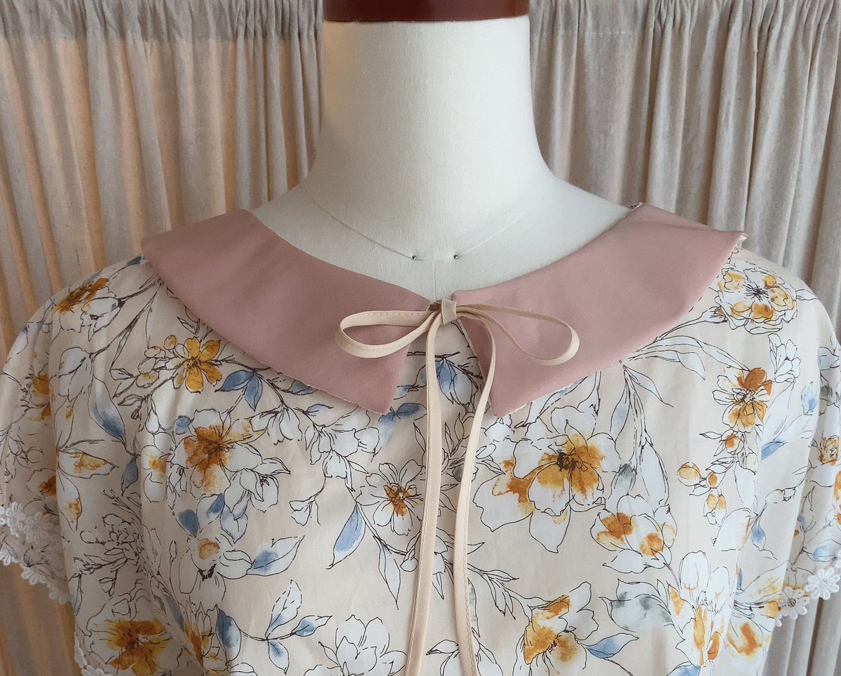 表と裏で使える付け衿作りました https://t.co/RIIVyZD0I6