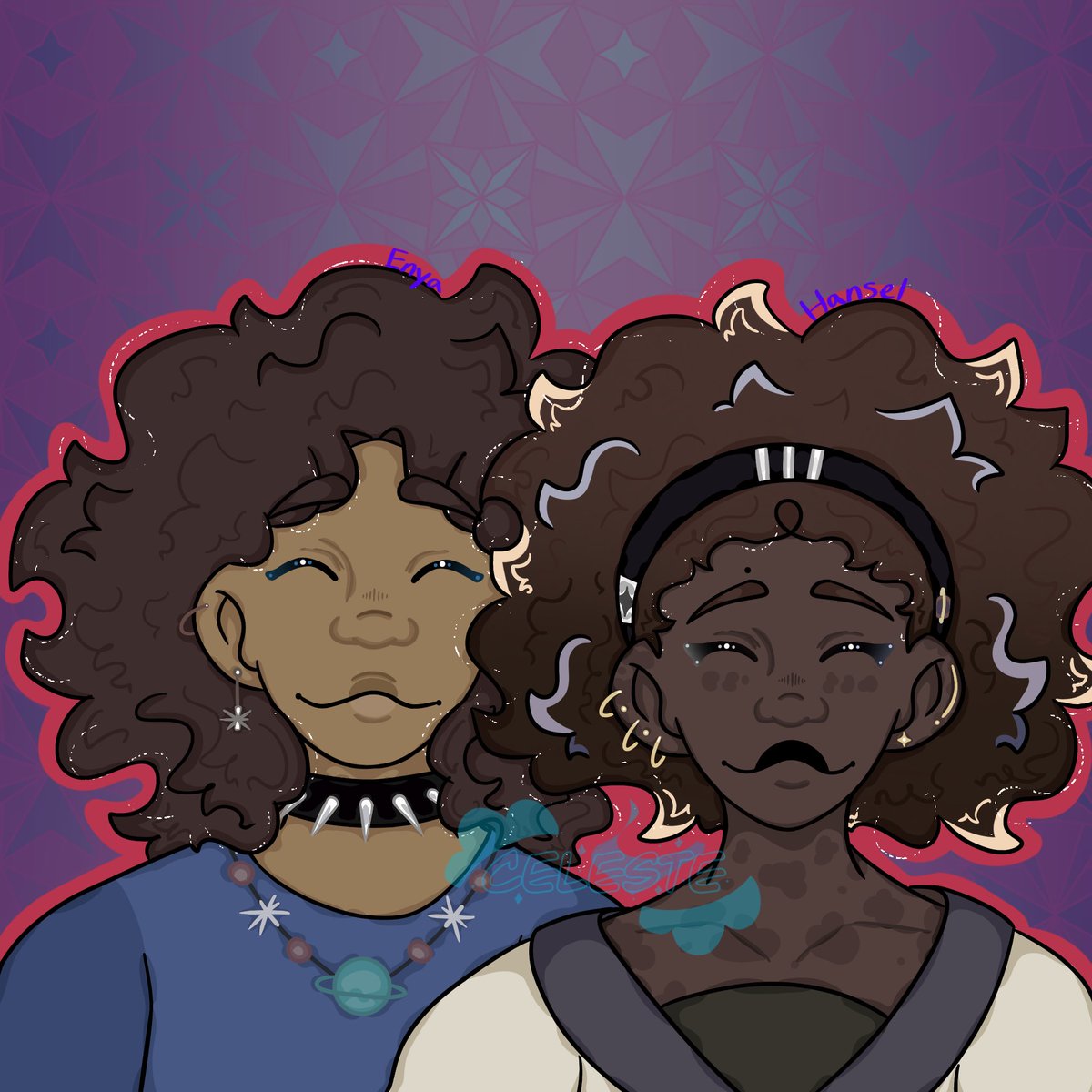 Celeste_Halo's tweet photo. #DeviDeviAnarchy #DDA #DDAoc #ArtistOnTwitter #DigitalArt
Drew Enya and Hansel’s human forms!^^

They were very fun to draw, I love their friendship so much 😭

Will post the “polaroid” version on Hansel’s account later

Enya by the great - @Graygracedraws https://t.co/PXV3juuz8Y
