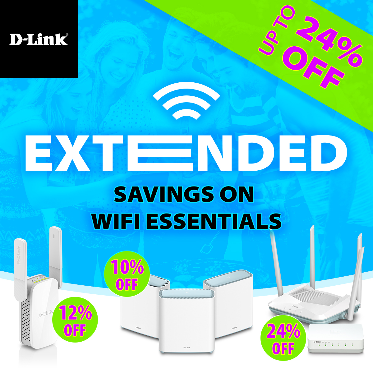 Dlink's tweet image. Stay connected! Whether you’re down in the basement or out in the yard let us help you extend your WiFi signal for whole home coverage. bit.ly/43UhoKZ #WIFI #wifiextender #router