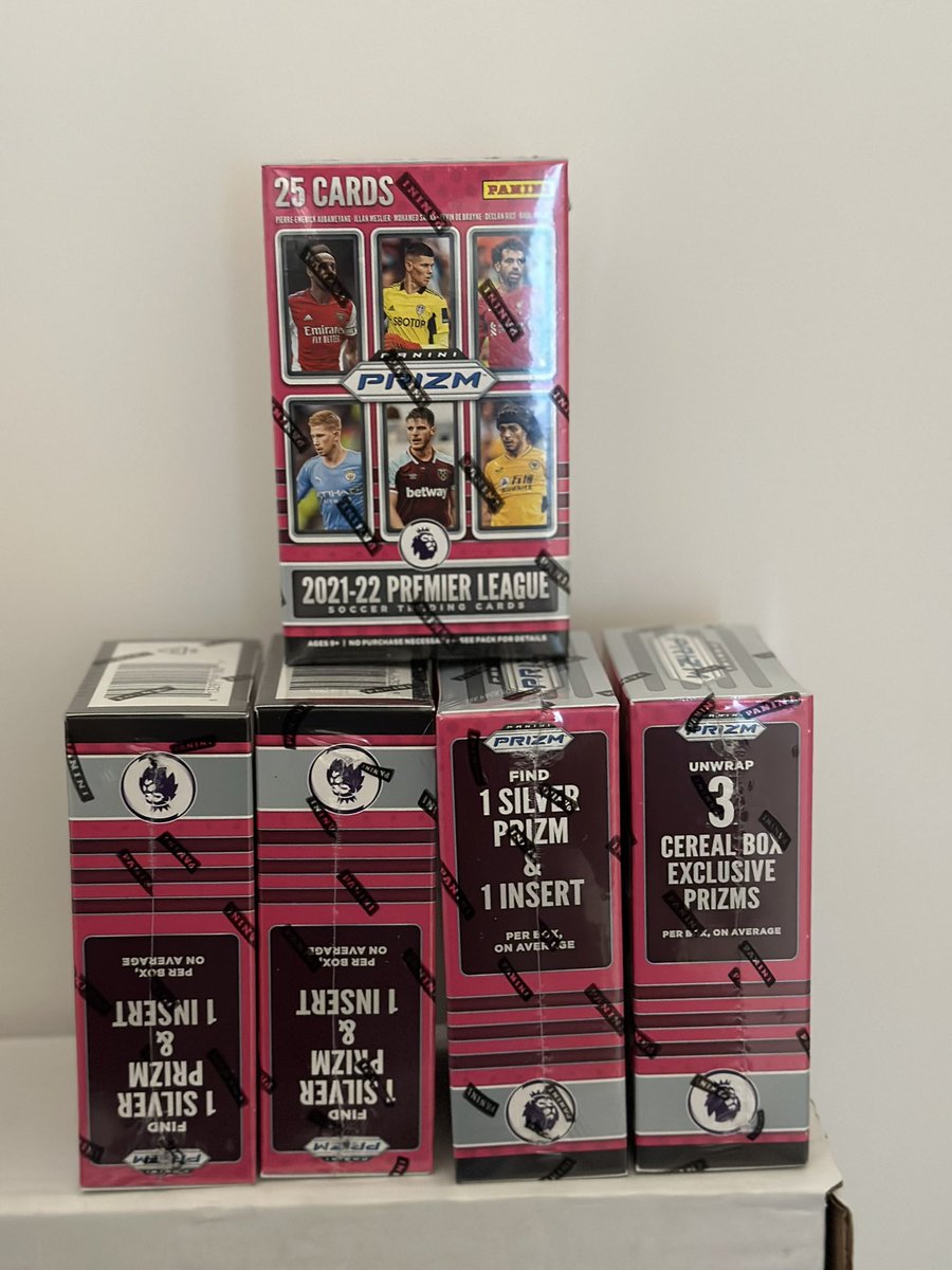 Flash sale 🚨🚨🚨

$30 shipped 

2021 premier league Prizm soccer cereal box X5 !!!