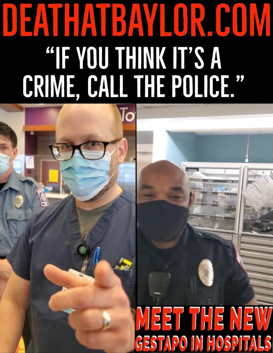 Healthwarrior86's tweet photo. @voicesunheard @bswhealth_DFW @bswhealth
This hospital not only made money off of my father’s death, but also forced me to watch my dad die violently through glass, while I was threatened and assaulted by the police. Total cover-up!
#Baylor #bswhealth_DFW #bswhealth #COVID19 #hospital #news https://t.co/2jqMOQ3Ri8
