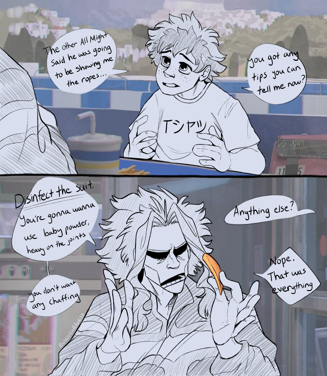 The MHA Spider-verse AU I couldn't stop thinking about featuring grumpy sweatpants All Might trapped in Izuku's dimension