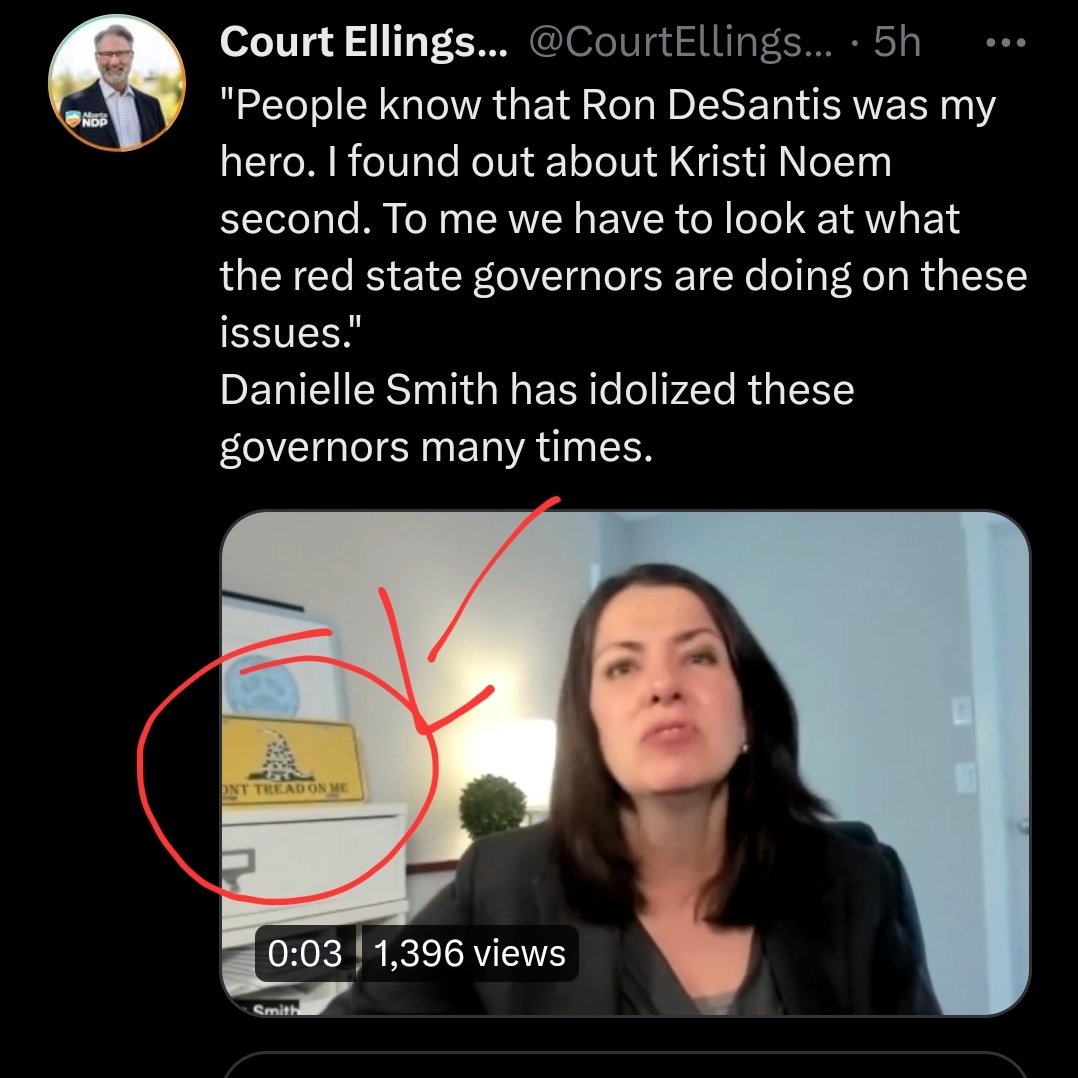 #Freedumber Brett is at Lethbridge courthouse, wants to 'free' those accused of crimes surrounding Coutts blockade. Ooh, look, same flag as Premier Danielle  Desantis. It's no wonder she's against the RCMP. Criminals often are.