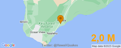 HawaiiQuakes's tweet photo. USGS reports: M2,0 Earthquake Island of Hawaii, Hawaii,
Depth 29,9 Km @ 2023-06-12 13:17:26 HST.
More info: https://t.co/LVVW3nX0Yz 
#EarthQuake #Hawaii #Quake https://t.co/wD8utqfAGI