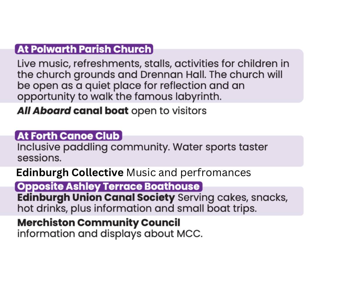 💜HARRISON PARK ZONE💜

All this and even more at the Edinburgh Canal Festival on Saturday, 17th June, 12:00-4:30pm

Full programme here: edinburghcanalfestival.org.uk

#edinburghcanalfestival #unioncanal #canalmagic #canalsidemoments #edinburgh #visitedinburgh
