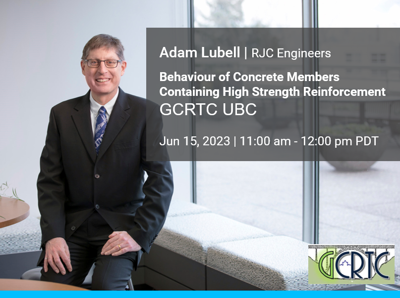 RJC Vancouver (@rjcvancouver) on Twitter photo On June 15th, learn more about the “Behaviour of Concrete Members Containing High Strength Reinforcement” with Adam Lubell, who will be speaking at <a href="/UBC/">University of British Columbia</a> as part of their Green Construction Research & Training Centre (GCRTC) Seminar series!
bit.ly/3OWGDrG On June 15th, learn more about the “Behaviour of Concrete Members Containing High Strength Reinforcement” with Adam Lubell, who will be speaking at <a href="/UBC/">University of British Columbia</a> as part of their Green Construction Research & Training Centre (GCRTC) Seminar series!
bit.ly/3OWGDrG