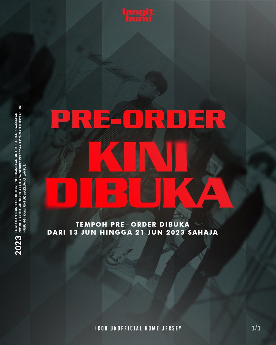 atlangitbumi's tweet photo. iKON UNOFFICIAL HOME JERSEY

Pre-order kini dibuka. Setiap jersi yang dibeli ketika pre-order akan dihantar lebih awal sebelum konsert iKON! ❤️🤍🖤

Klik link di bawah untuk membuat tempahn 📌

https://t.co/bl6yw8s55s
🌐 atlangitbumi
#langitbumi #footballcult #kpop #iKONWORLDTOUR https://t.co/cyJ2l1QS1R