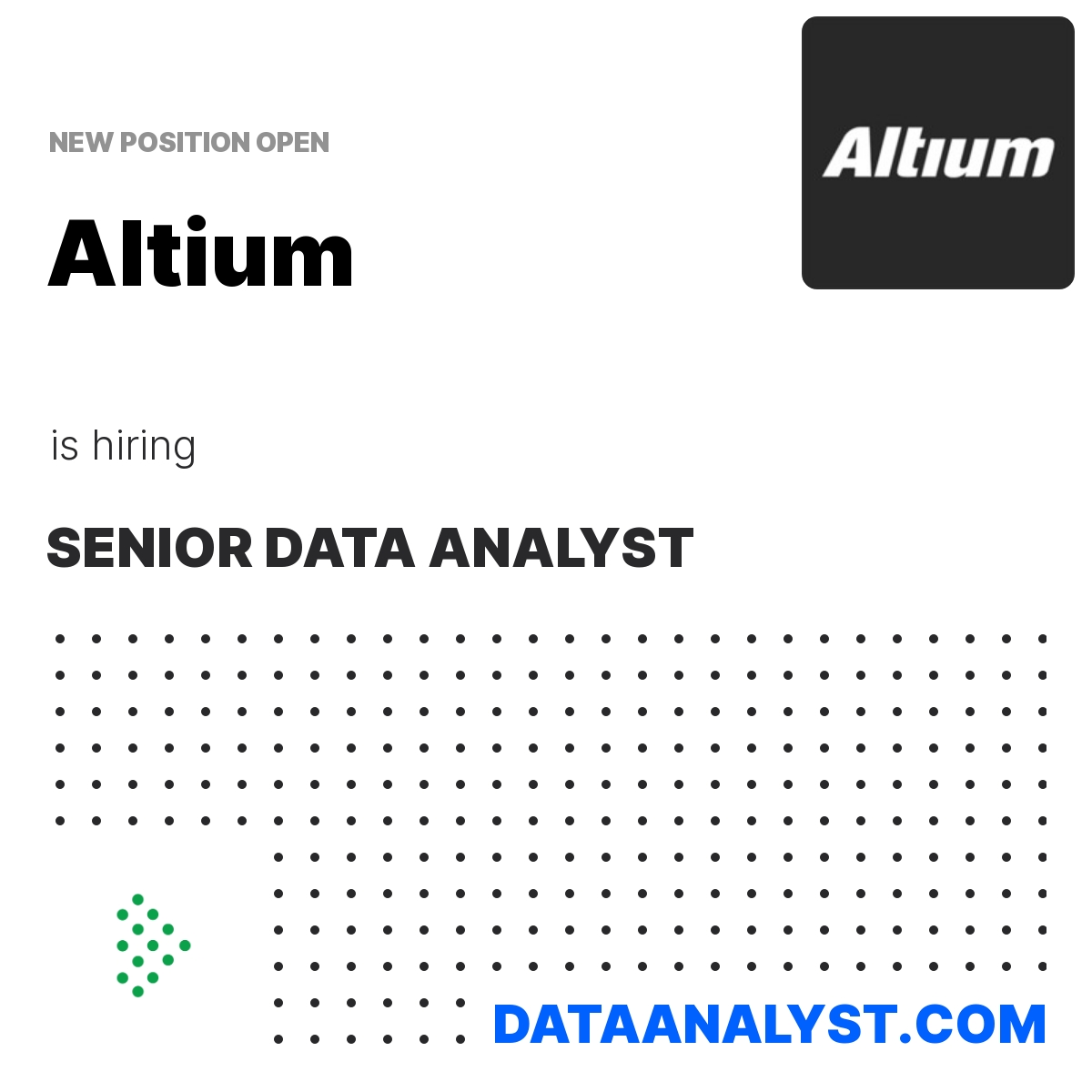 Altium is hiring a Senior Data Analyst with 5 - 10 years of experience.

Based in United States -  Remote, this is a Remote role.

More info: DataAnalyst.com

#DataScience #DataAnalytics #DataAnalyst #Tech #Hiring