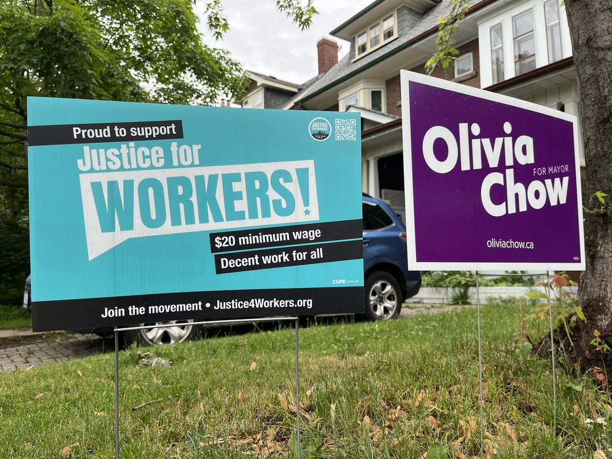 Just voted for @oliviachow for #Toronto mayor, longtime supporter of #justice4workers & #peaceandjustice in our city. Vote, then keep building the fight for a progressive workers’ agenda at City Hall & across Ontario! #topoli #onpoli #onlab #EnoughIsEnoughON