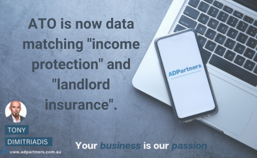 ADPartnerscpa's tweet image. This data will be matched against ATO records “to support the identification, assessment, and treatment of rental property income, expenses, capital gains tax risks”.
#ato #datamatching #deductions #incomeprotection #landlordinsurance #accountants #advisors #virtualcfoservices