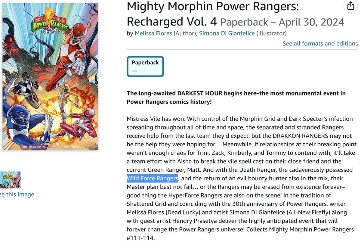 Mighty Morphin Power Rangers: Recharged Vol. 4 Description

Wild Force and Hyperforce, baby!

#PowerRangers