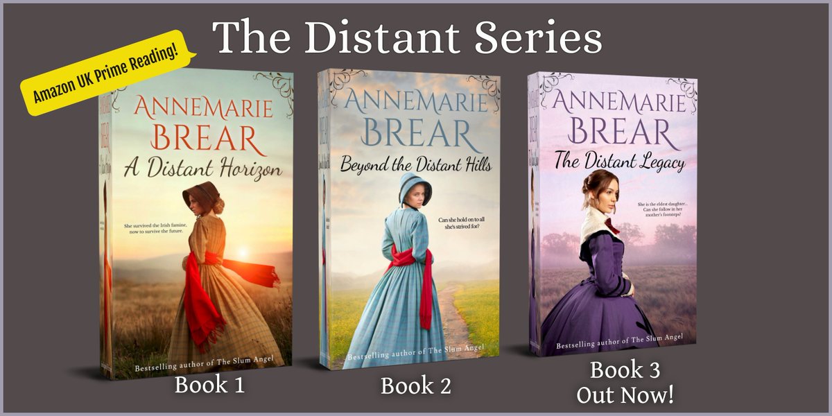 The Distant Series
After surviving the #Irishfamine, can Ellen prosper in a strange land? Or has she made the greatest mistake of her life?
A Distant Horizon Book 1
Beyond the Distant Hills Book 2
The Distant Legacy Book 3 
 #bookseries #booktomovie 
mybook.to/ADistantHorizon