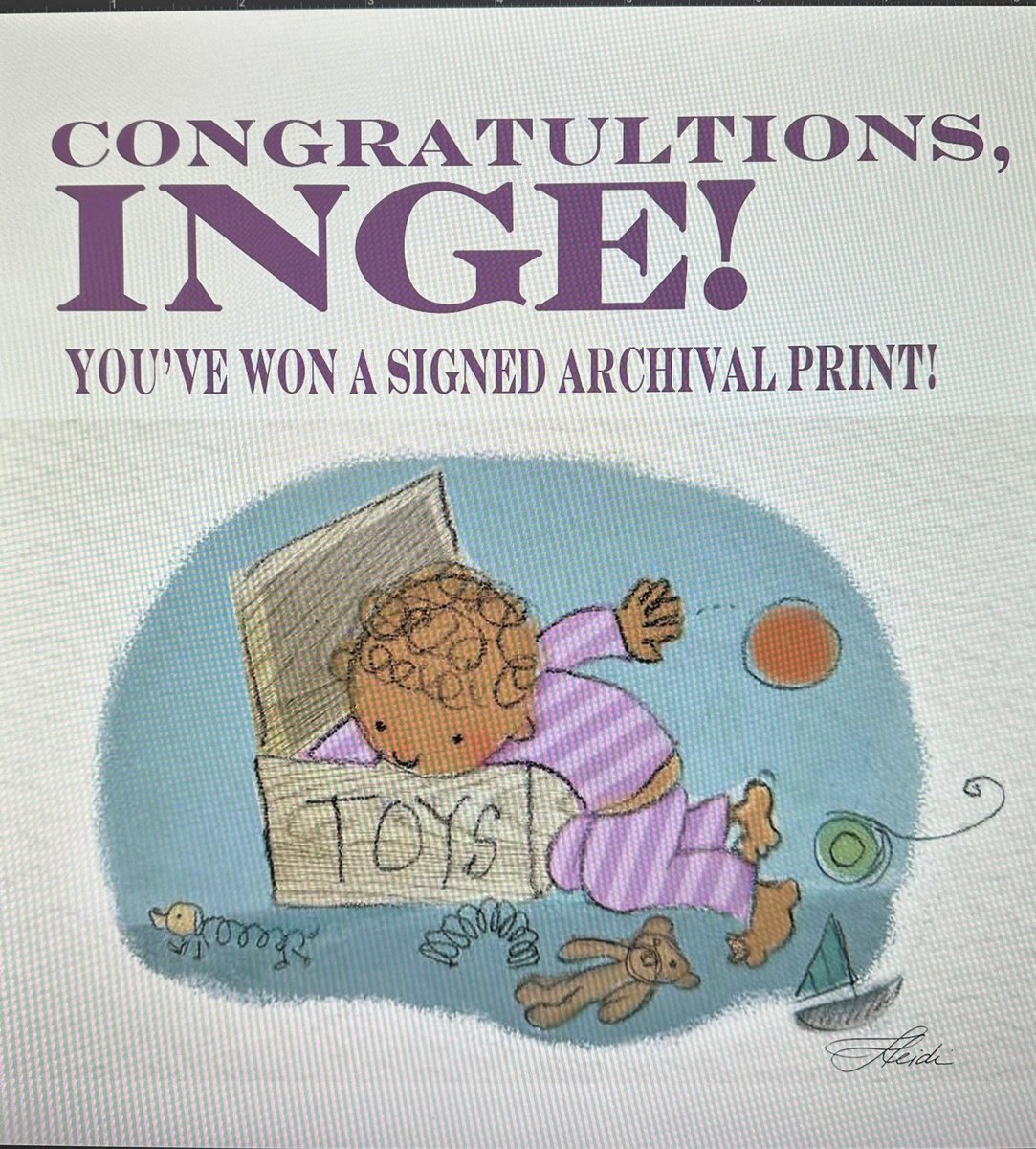 Heidi Woodward Sheffield (@wwwheidibooks) on Twitter photo Inge won the signed art print from GOOD NIGHT, LITTLE MAN
#PictureBooks Inge won the signed art print from GOOD NIGHT, LITTLE MAN
#PictureBooks