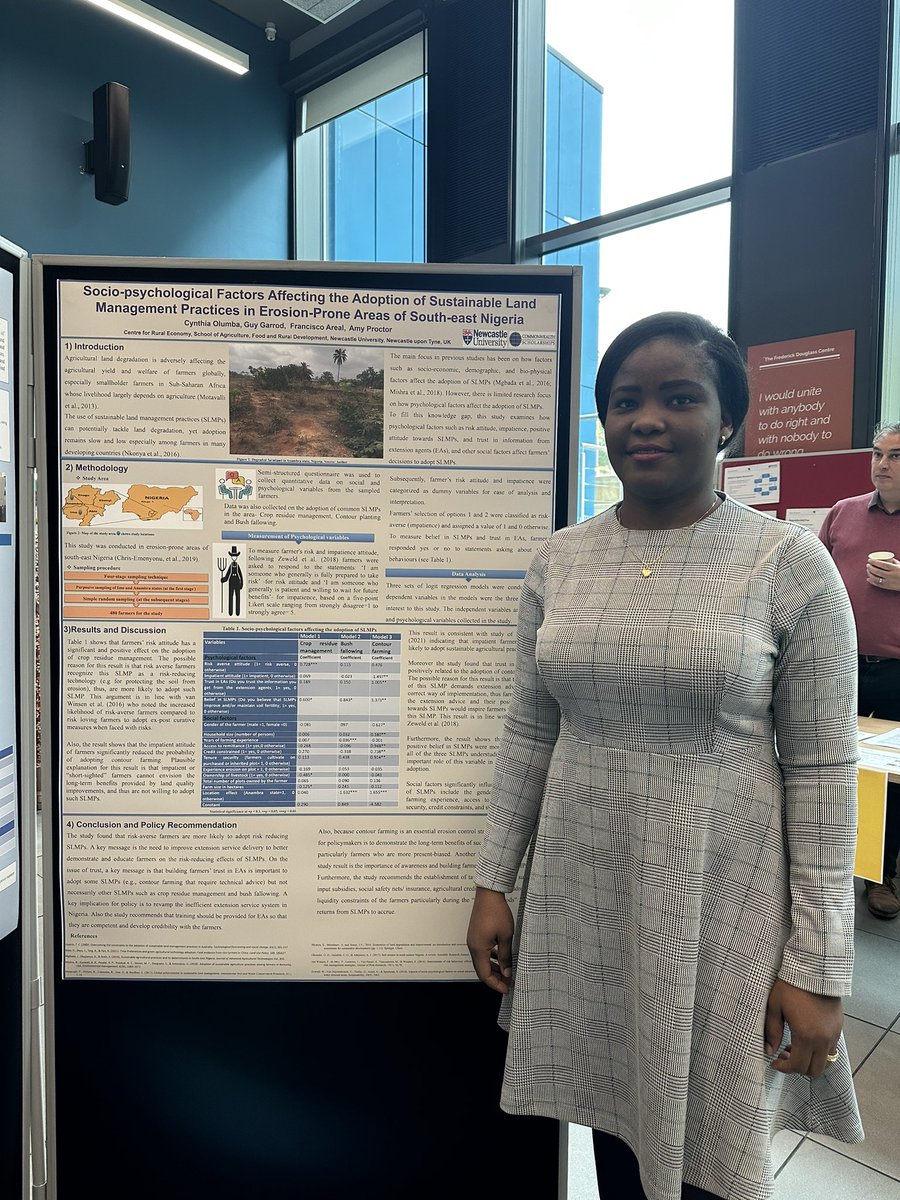 OlumbaCynthia's tweet photo. Super proud to present a poster at the #SNESFest highlighting the socio-psychological  factors affecting the adoption of sustainable land management practices among farmers in southeast Nigeria. https://t.co/OtbaIpKMGS