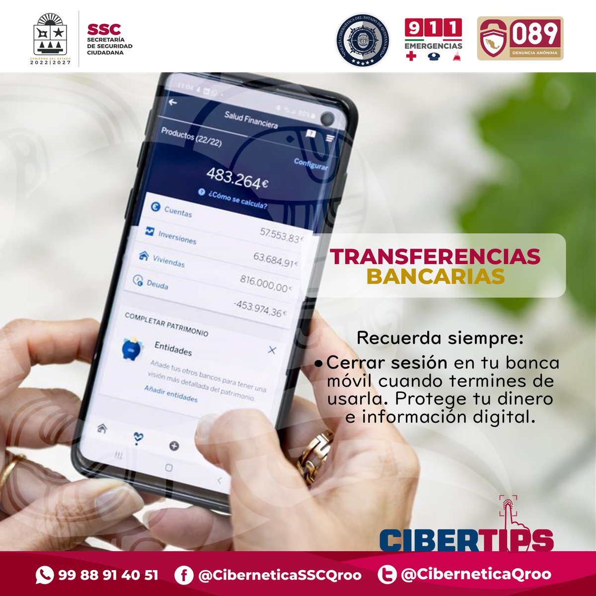 CiberneticaQroo's tweet photo. Protege tus finanzas con estos #CiberTips de seguridad al hacer transferencias bancarias. https://t.co/FsgutQqiQD