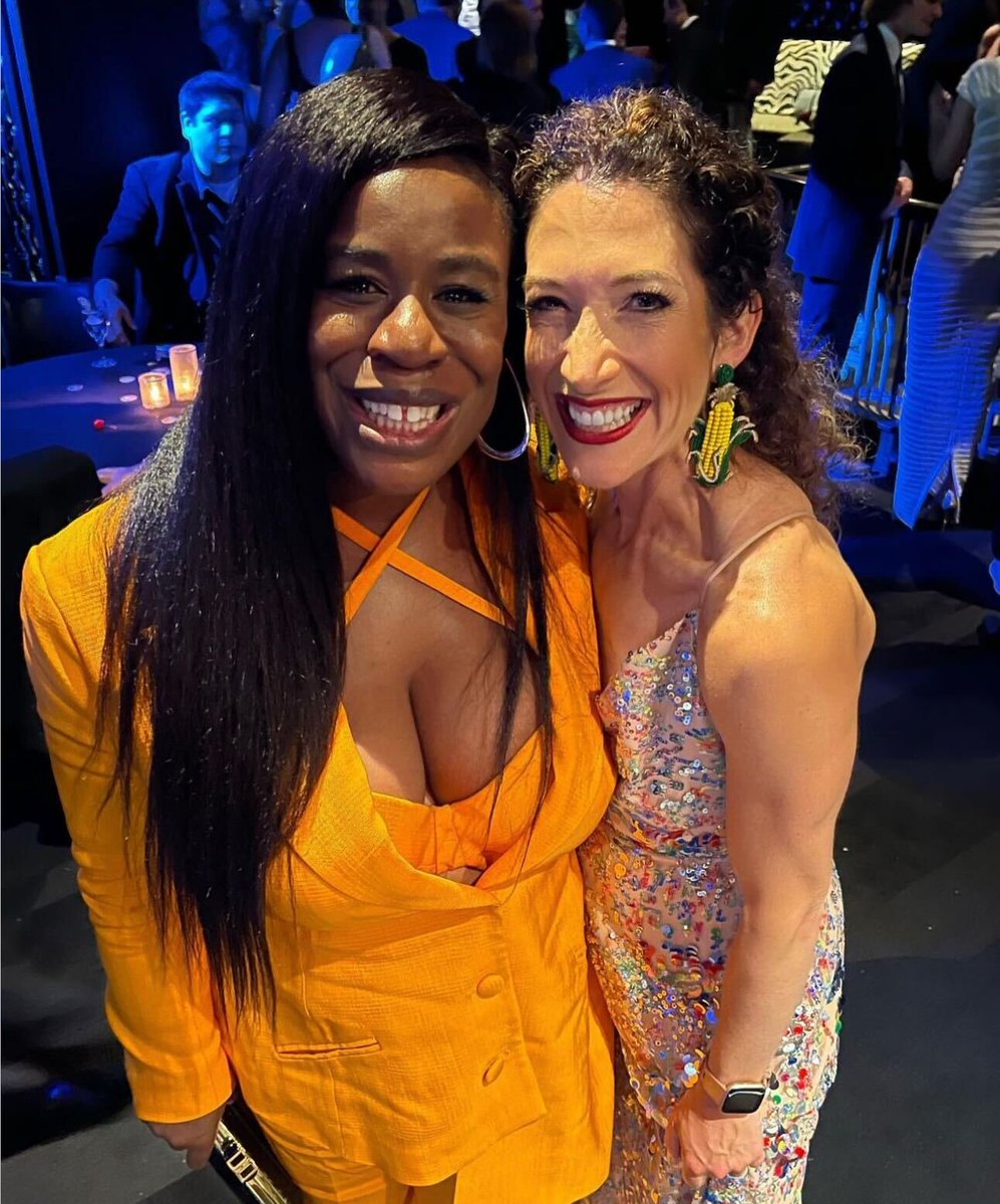 randizuckerberg's tweet photo. ...take me back to last night's @TheTonyAwards 🏆

Had a blast bringing along team HUG @Michael_Littig &amp; @juliagierasimow to celebrate our corny friends at @Shucked_Musical 🌽🌽 https://t.co/rccOzQ3MYi