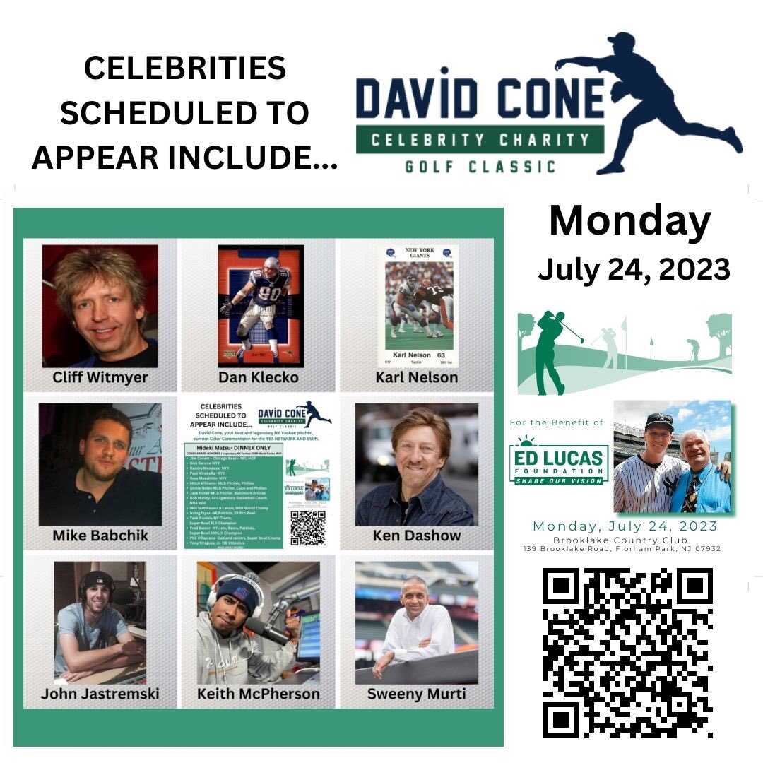 TheEdLucasfdn's tweet photo. Register NOW for the 2023 David Cone Celebrity Charity Golf Classic, happening July 24, 2023! Follow this link to Register, Donate, Advertise or become a Sponsor! https://t.co/Inepq2L73l

Follow us for updates!
Facebook:  @theedlucasfoundation 
Instagram: @EdLucasFoundation https://t.co/nN2BxUQAVq