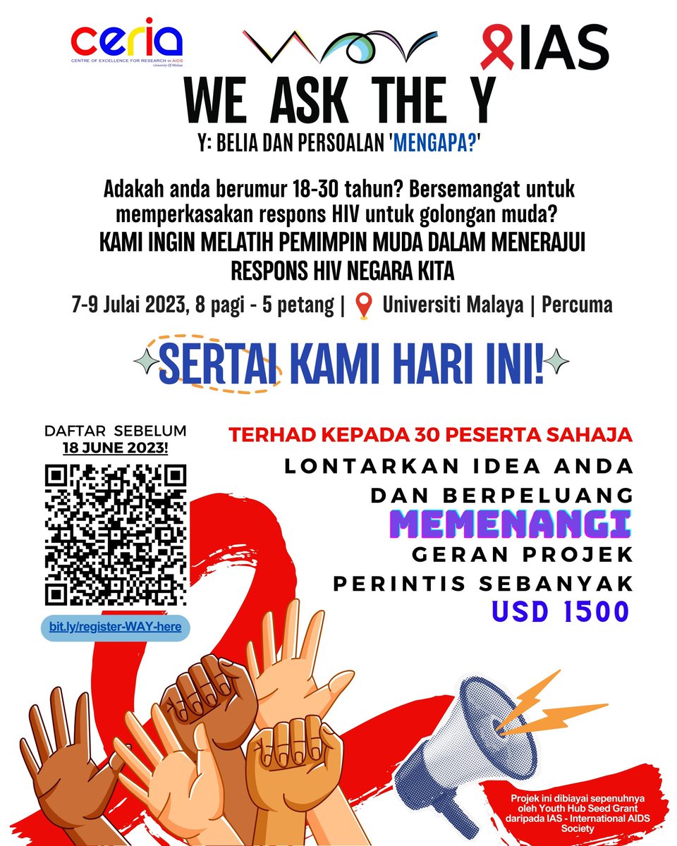 Are you a young person passionate about the HIV response? We are pleased to announce an exciting training from 7-9 July 2023, for young people (ages 18-30) to take the lead in our HIV response! 🥳 Registration form is here: bit.ly/register-WAY-h… 👈🏻 Do register by June 18!