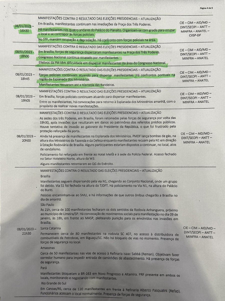 marcosdoval's tweet image. 🚨 ATENÇÃO 🚨 SEGUE O RELATÓRIO DA ABIN. Todos vocês irão ver a prevaricação dos ministros Flávio Dino, Gdias, Alexandre de Moraes e do presidente Lula!  Agora vocês irão entender o medo que o governo do Lula estava e porque eles estavam tentando de tudo para não ter a CPMI!…