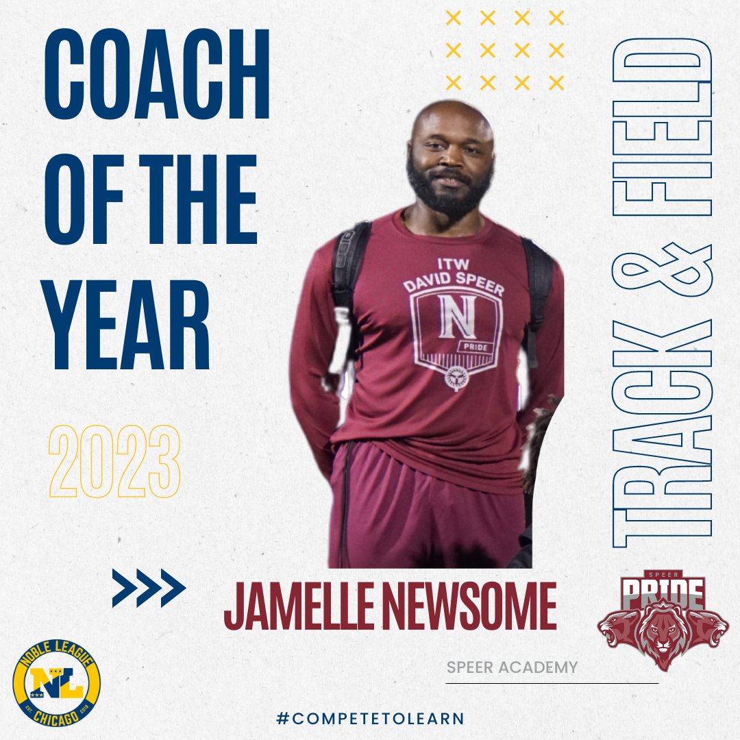 BeNobleLeague's tweet photo. 👟 TRACK & FIELD ACCOLADES 👟
Congrats to Jamelle Newsome from @benoblespeer for winning the 2023 Coach of the Year!
—
Felicidades a Jamelle Newsome de @benoblespeer por ganar el premio de entrenador del año!
#competetolearn https://t.co/H4FsnIi3vJ