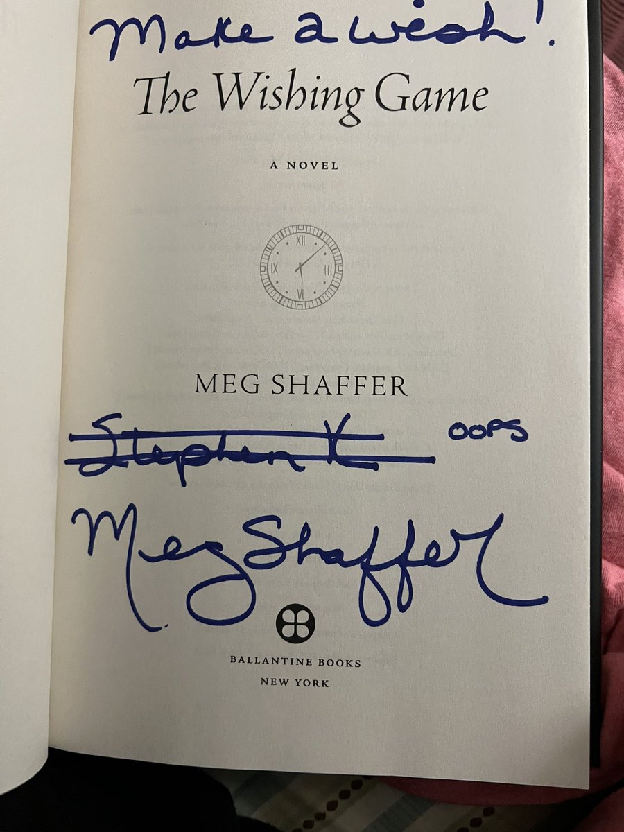 kaysee68's tweet photo. I put on the order form if the author “accidentally” started signing the wrong name, they could cross it out and sign the “correct” name! #BookRecommendations #MegShaffer #TheWishingGame @carmichaelsbook #PenNameProblems https://t.co/8VWV4kkV2p