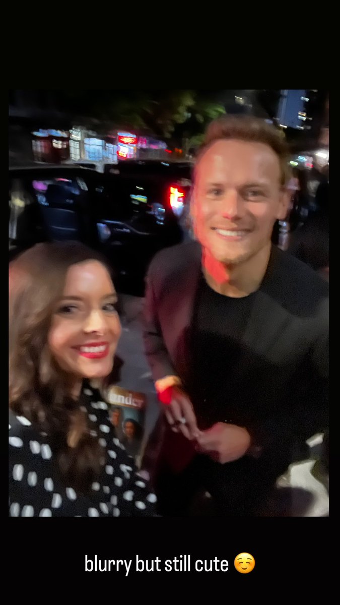 blurry picture with @SamHeughan but I’ll take it 😉 #SamHeughan #92y