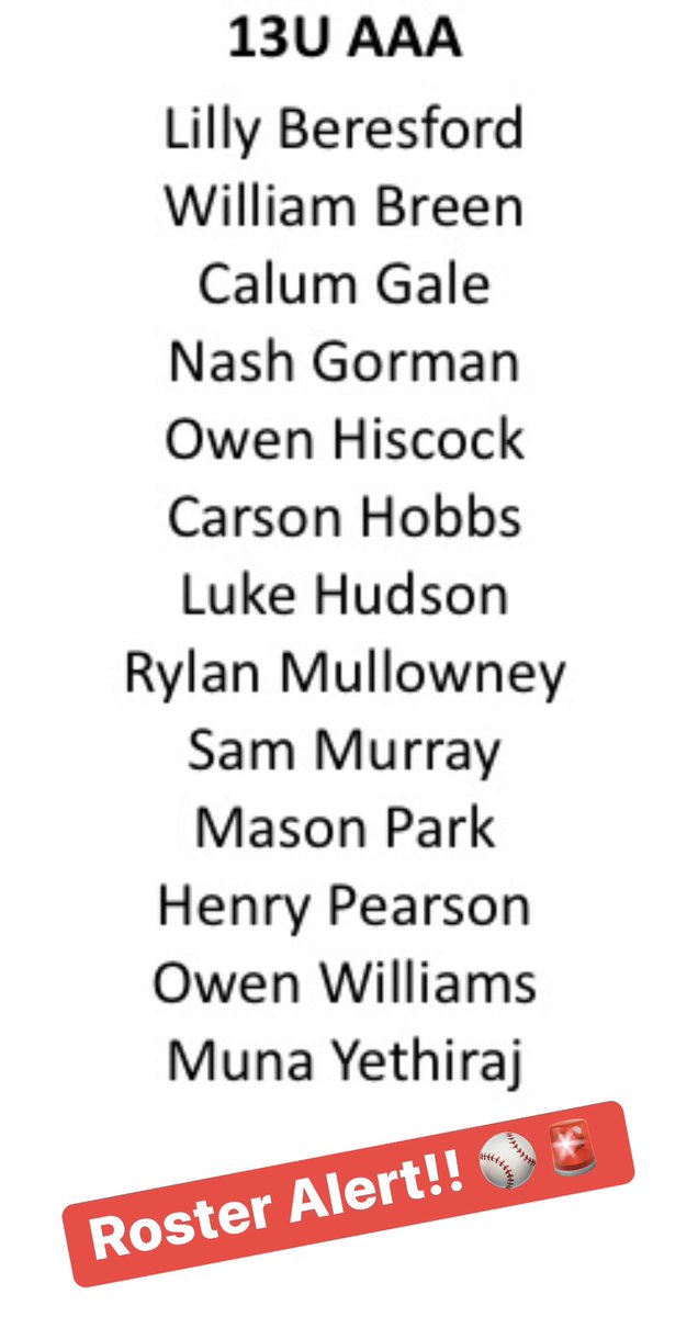 Introducing our 2023 U13AAA Caps roster! Coming soon to a sand lot near you ❤️⚾️