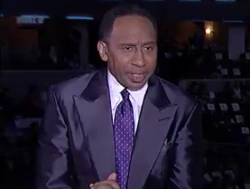 StevenCheah's tweet photo. It looks like Stephen A. Smith’s suit is wearing it’s own suit https://t.co/Ryj7YqyMpR