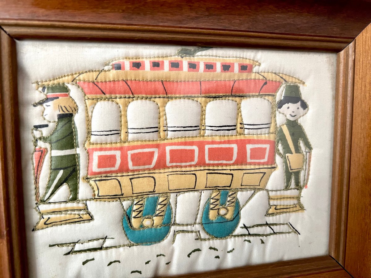 Wall Art, Vintage Handcrafted Quilted Trolley Car Framed Art, Vintage Quilted Art Rail Car, Home Decor, Vintage Home Decor, Gift 
etsy.com/listing/143216… #WallDecor #VintageHomeDecor