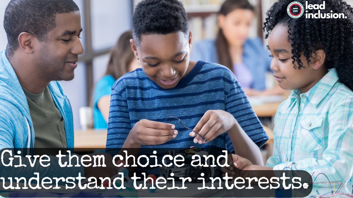 🤝 Encourage students to engage in learning by giving them choice and understanding their interests. 🎨#LeadInclusion #StudentChoice #EngagedLearners #MotivationMatters #edchat #edtech #spedchat #sblchat