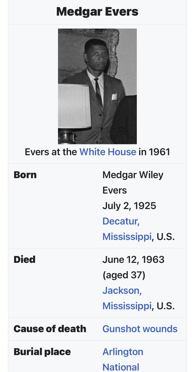 On this day in 1963 Medgar Evers, an activist & WWII Veteran was assassinated in front of his family while holding NAACP “Jim Crow Must Go” T-shirts.  After fighting for this country Mr. Evers was still not allowed to vote. He fought until he was murdered for the advancement of…