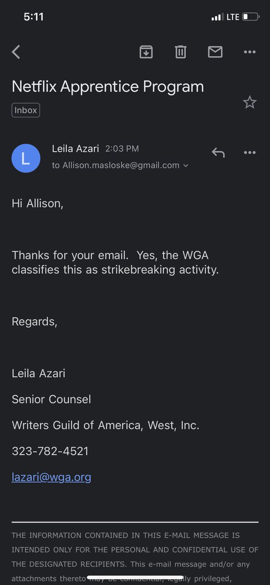 PSA: Hey friends Netflix is currently trying to recruit PRE wga writers into their already predatory apprenticeship program. I reported this and it is strike breaking behavior.