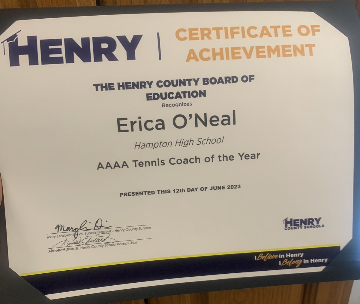 tennisbuzzhhs's tweet photo. Please join us in congratulating our Head Boys and Girls Tennis Coach @onealmath for being recognized tonight at the @HenryCountyBOE as Region 5-AAAA Boys Tennis Coach of the Year. @MrQWardHHS2022 @HamptonHighAD1 @HHS_HCS https://t.co/9jRGZB61ri